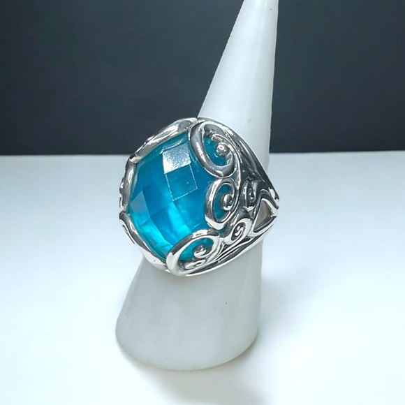 🌺Carolyn Pollack Sterling & Blue Quartz Ring - Picture 5 of 14